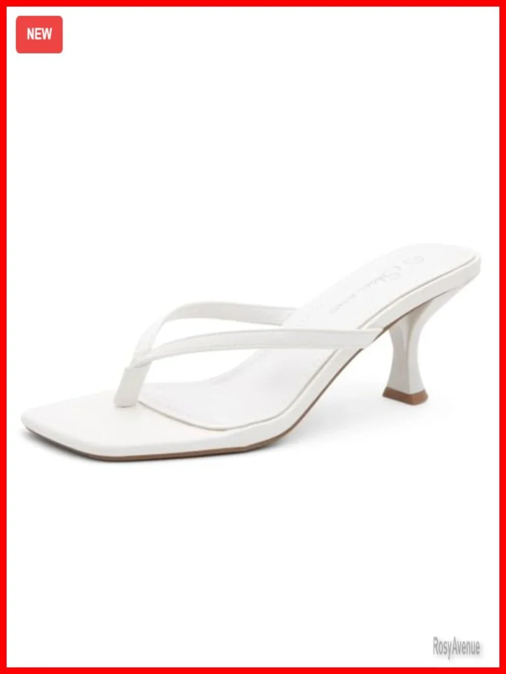 Square Open Toe Kitten Heel Thong Sandals, Slip On Dressy Summer Heels